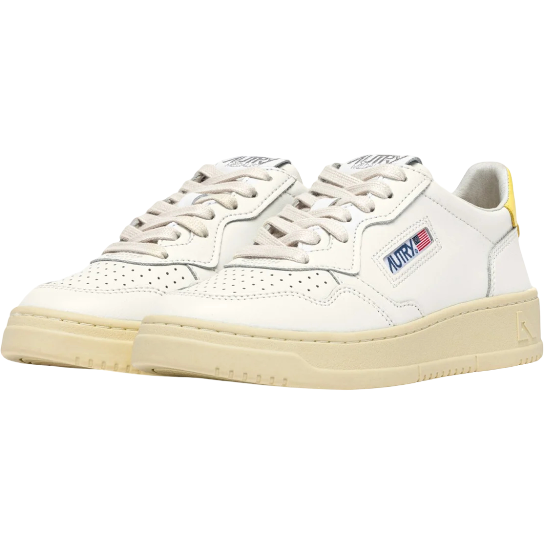 SNEAKERS MEDALIST LOW IN PELLE BIANCA E LEMON MERINGUE MAN