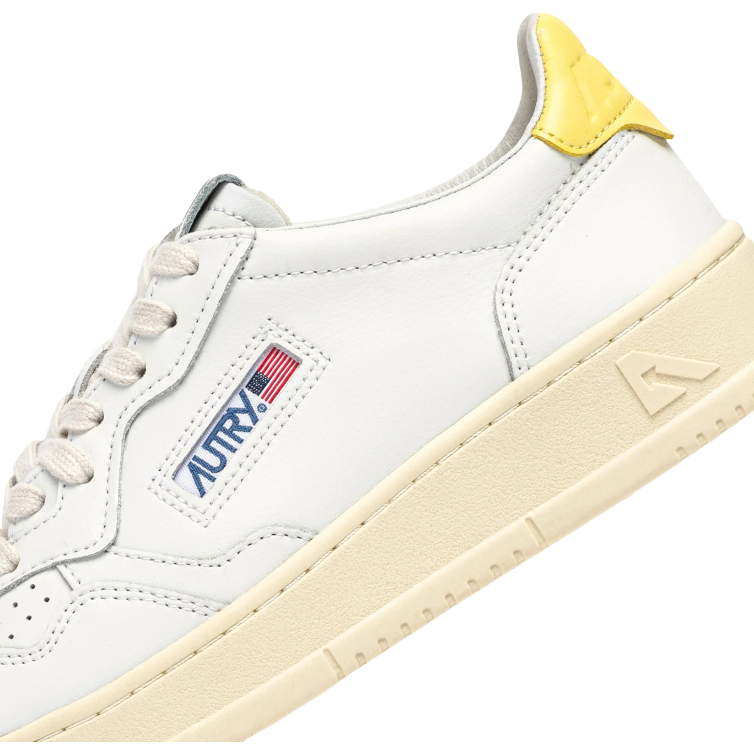 SNEAKERS MEDALIST LOW IN PELLE BIANCA E LEMON MERINGUE MAN