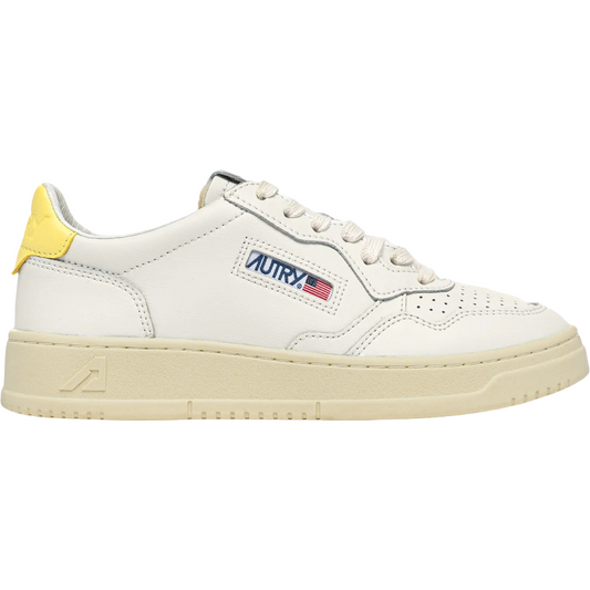 SNEAKERS MEDALIST LOW IN PELLE BIANCA E LEMON MERINGUE MAN